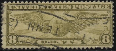 USA 1931 #C17 8c olive bistre airmail (perf 10.5x11) used - Image 1 of 2