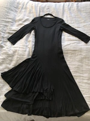 NEW Three Dots Asymmetrical Soft Stretch Feminine Comfy Knit Dress Day/Workwear - Image 1 of 4