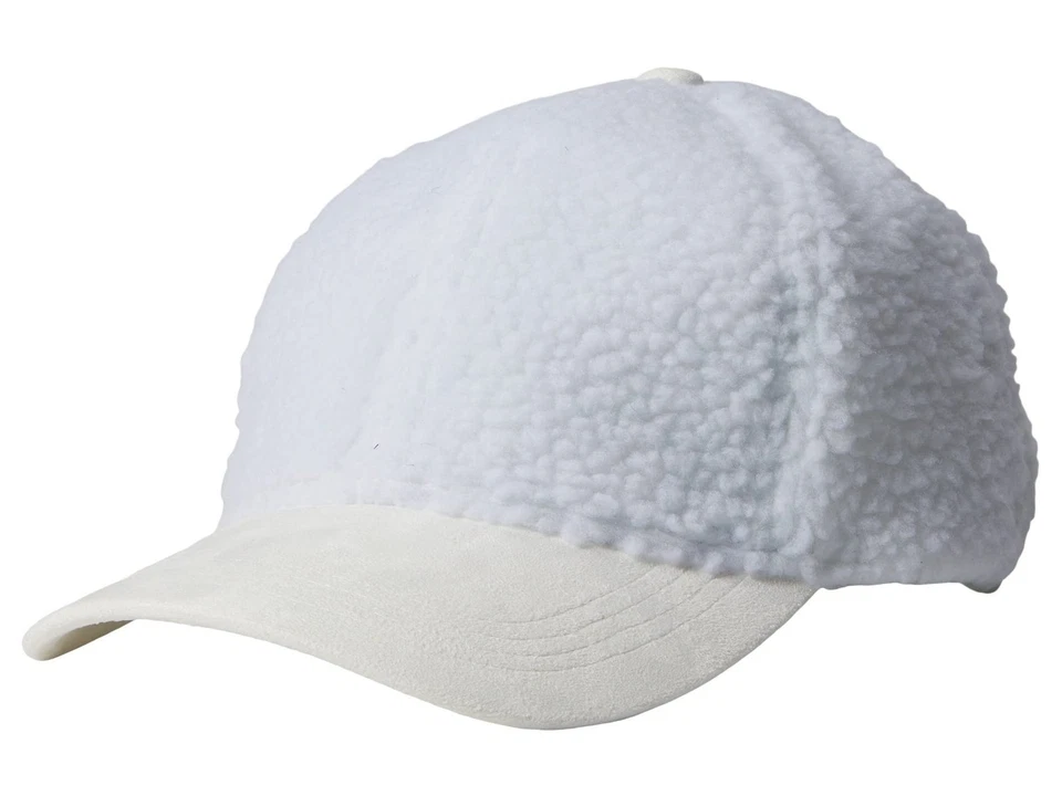 Badgley Mischka Sherpa Baseball Cap Ivory One Size - Image 1 of 1