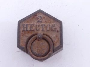 französiches 2 Hectog 200 gramm Gewicht Krämer Kaufmann Eckige Form Frankreich - Picture 1 of 4