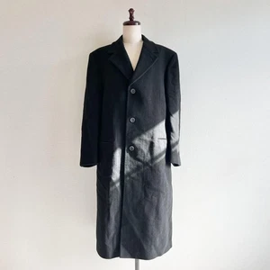 VERSACE Wool Chester Coat Jacket Men Black  - Picture 1 of 17