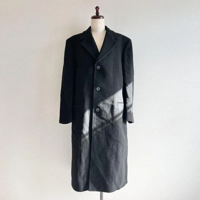 VERSACE Wool Chester Coat Jacket Men Black  - Image 1 of 4