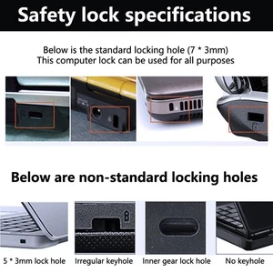Laptop Password Lock Key Lock Anti-theft Lock Tablet Universal Security Wire - Photo 1/14