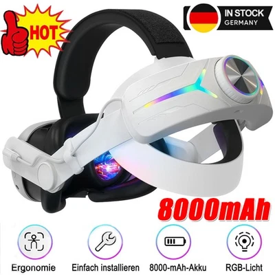 MARKENLOS Per Meta Quest 3 VR Fascia Elite Strap Regolabile con Accessori Batteria 8000mAh