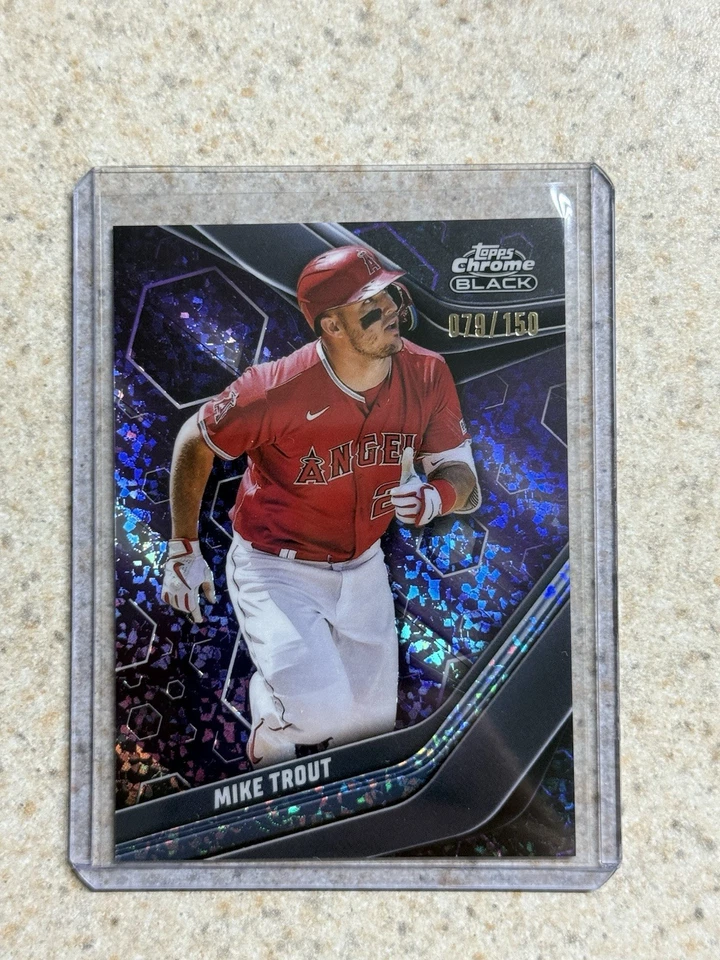 2023 Topps Chrome Black - Mike Trout #100 Purple Mini-Diamond Refractor /150🔥 - Image 1 of 2