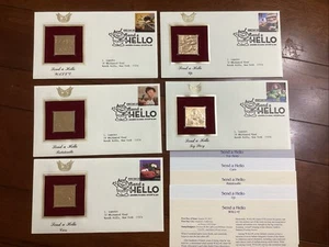 Golden Replicas Of U.S. Stamps 2011 Send Hello FDC 5er Set Disney Pixar - Bild 1 von 7