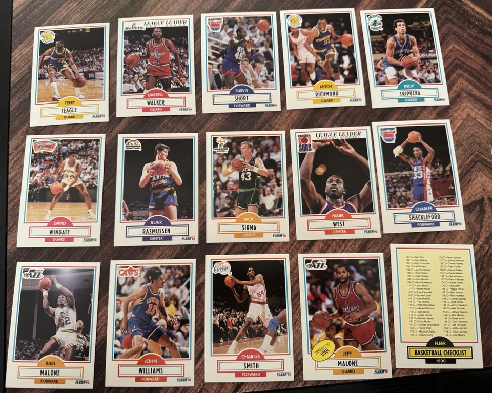 Fleer 1990-91 - Lote de 15 tarjetas de baloncesto KARL MALONE, JEFF MALONE (OTROS) Foto 1 de 2