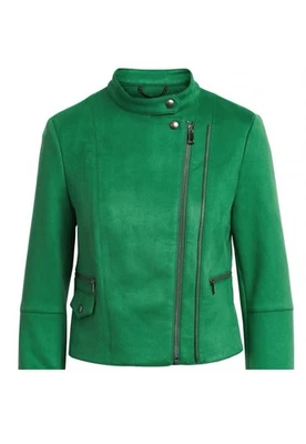 Chaqueta de motociclista Banana Republic verde de gamuza sintética para mujer talla pequeña Foto 1 de 4