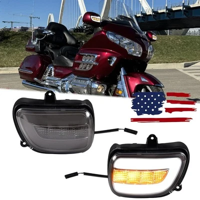 For Honda Goldwing 1800 GL1800 2001-2017 LED Front Turn Signal Light DRL 2PCS - Image 1 of 4