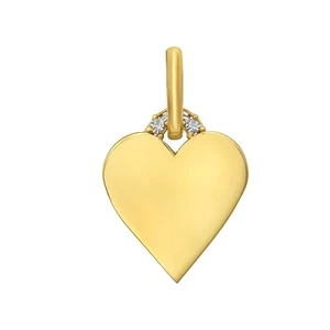 14K Yellow Gold Polished Heart Charm Pendant - Picture 1 of 1