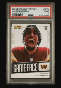 2024 PANINI NFL GAME FACE #GF34 JAYDEN DANIELS ROOKIE PSA 9 Instant Rc 1/331 - Picture 1 of 2