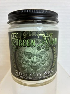 Witch City Dochte Green Man Soja Kerze 9 oz Salem MA - Bild 1 von 5