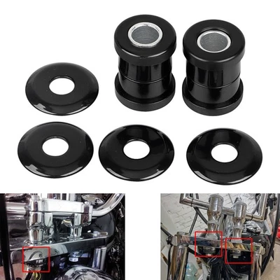 Black Handlebar Riser Bushings For Harley Fat Boy FLSTF Softail FLSTN Slim FLS Foto 1 de 4