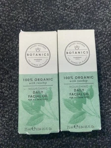 2x Botanics 100% Organic With Rosehip. Nourishing Daily Facial Oil 25ml BNIB - Picture 1 of 1