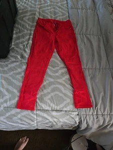 Arizona Super Skinny Red Jeans Juniors 5 Narrow Leg Slender Fit C1 - Picture 1 of 4