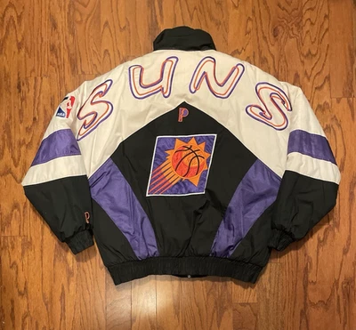 Hombres Vintage Phoenix Suns Pro Player Pullover 1/2 Media Cremallera Puffer Chaqueta Barkley Foto 1 de 4