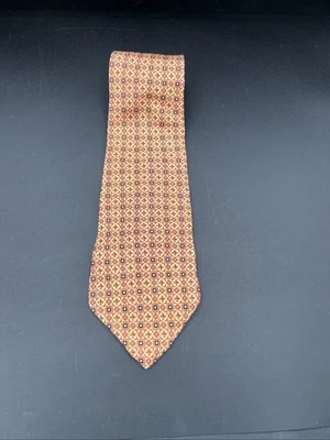 Tommy Hilfiger Corbata Seda Oro y Azul Marino Borgoña Patrón Geométrico ENVÍO GRATUITO Foto 1 de 4