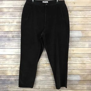 Dressbarn Pants Women 16 Brown Cotton Stretch Corduroy Straight Leg Side Elastic - Picture 1 of 8
