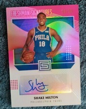 SHAKE MILTON #18/25 2018-19 PANINI STATUS SICK AUTO  RC MINT JERSEY # 1 OF 1