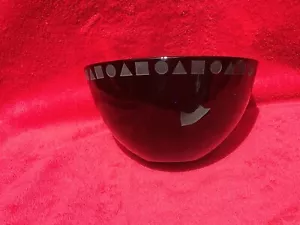 Sasaki Ward Bennett Black 24% Lead Crystal Etched Geometic Shapes 6 " Bowl Japan - Picture 1 of 8