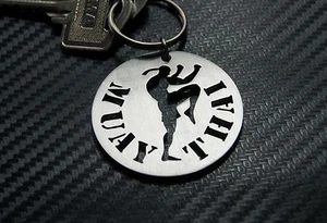 Muay Thai Boxen Schlüsselanhänger Schlüsselbund Edelstahl Martial Kunst Geschenk - Picture 1 of 1