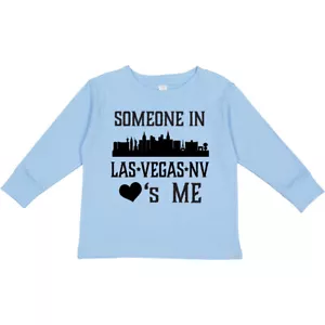 Inktastic Las Vegas Nevada Someone Loves Me Skyline Toddler Long Sleeve T-Shirt - Picture 1 of 7