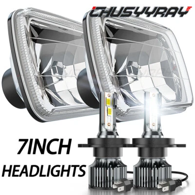 Par de faros blancos 7x6" haz alto/bajo DRL H6054 para Ford Bronco 1978-1986 Foto 1 de 4