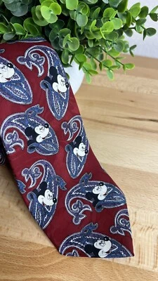 Corbata de colección Balanchine The Tie Works Disney roja cachemira Mickey Mouse 100 % seda Foto 1 de 4