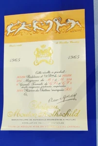 Chateau Mouton Rothchild 1965 label - Imagen 1 de 1