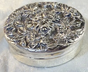 Kirk & Son Sterling 3" Repousse Box - 2.4 ounces Excellent - Picture 1 of 9