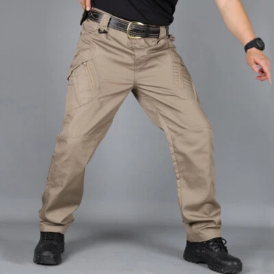 Tactical Mens Cargo Pants Waterproof Work Hiking Combat Outdoor Trousers Pants - Image 1 of 4