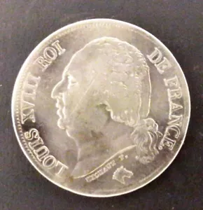 Piece France - Louis XVIII - 2 Francs 1817 Q Perpignan - 46000 Ex. - Rare - Picture 1 of 2