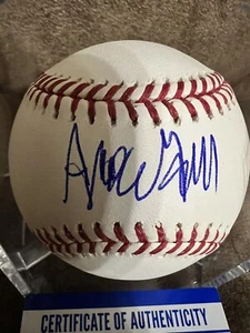 Agiye Hall SIGNIERTER MLB Baseball mit PSA Zeuge mit Würfel Texas - Bild 1 von 3