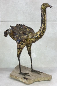 Abstrakter Straußenvogel Handarbeit Bronze Statue bemalt signiert  - Bild 1 von 15