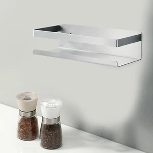 Kitchen Wall Mount Spice Rack Condiment Holder Organizer Seasoning Bottles Shelf - Picture 1 of 17