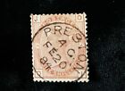 1880 Great Britain Stamp 87 ! Vf Cv $165+ Rare Circle Date Postmark! Preston 1Sh