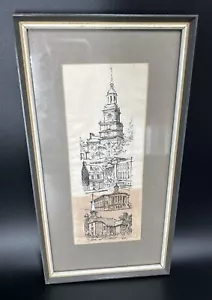 ThriftCHI ~ Dibujo original de los edificios de Filadelfia apareció en el boletín 1967 - Imagen 1 de 9