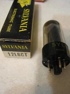 1 tubo de radio placa negra NOS SYLVANIA 12L6GT probado - Imagen 1 de 2