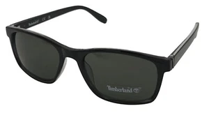 Timberland Shiny Black Mens Plastic Rectangle Sunglass, Green Lens TB7146 1N - Picture 1 of 12