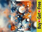 Orbiting Colors Traditional Acrylic Swirl Abstract Print 5"x7" on Matte Paper