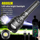 Super Bright 4800LM Powerful Flashlight XHP160 LED Rechargeable Zoom Torch