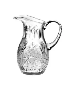 Barski Hand Cut Mouth Blown Crystal Pitcher -52oz.-10.25" height -Made In Europe - Picture 1 of 1