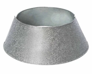 Anillo Plata Brillante Brillo Árbol de Navidad Cuello 14" Dia Metal Falda NUEVAS Etiquetas - Imagen 1 de 3