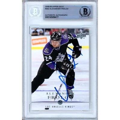Alexander Frolov Signed 2008-09 UD #342 Beckett BAS Slabbed LA Kings NHL Auto - Image 1 of 4