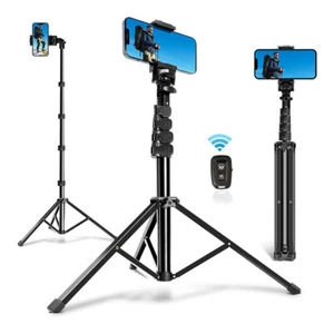 Live Streaming Mobile Phone Stand Telescopic Tripod Outdoor + Bluetooth Remote - Zdjęcie 1 z 5
