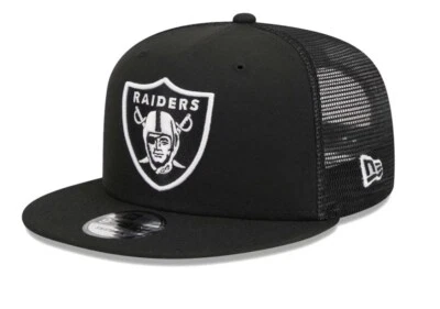 New Era Las Vegas Raiders Black Main Mesh Trucker 9FIFTY Snapback Hat