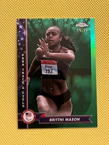 2024 Topps Chrome Brittni Mason USA Para Olympics Green Refractor /99 Card # 90 - Imagen 1 de 5