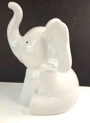 Elephant Coin Bank Piggy Bank Gray 9"h x 5"w Baby Gift Kids Africa Animal - Image 1 of 4