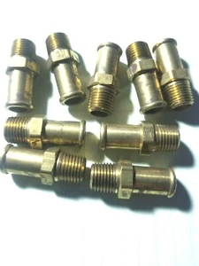 QTY-9  1/4 PIPE x 1/2 BEADED HOSE BARB  PARKER 68HB-8-4  (9 PACK) Onan 502-0979  - Picture 1 of 8