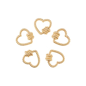 6x Screw Heart Lock Charms Clasp Hook Closure for Making Dangling Keyrings Decor - Picture 1 of 6